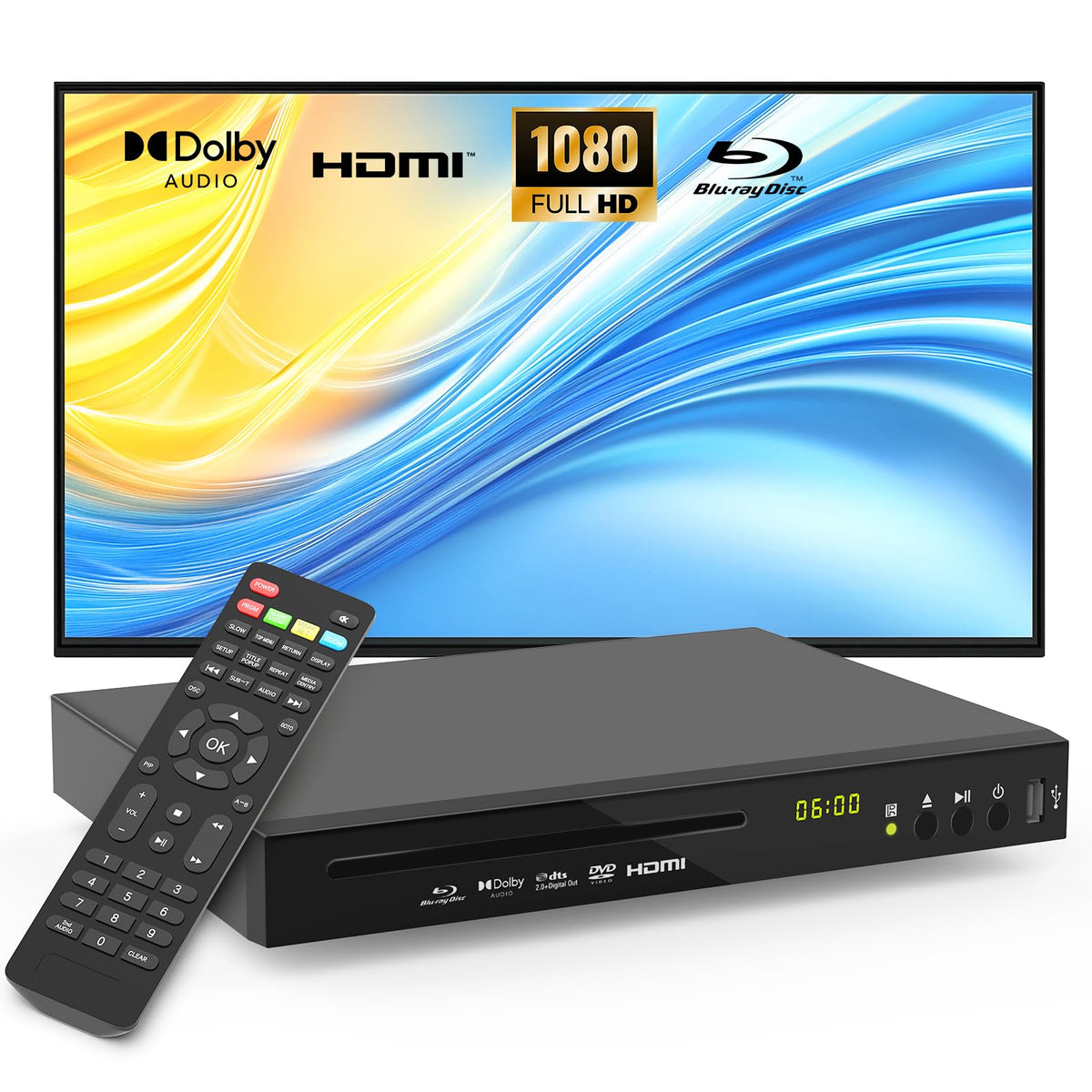 Full HD 1080p Blu-ray DVD Player with Dolby Digital D979534