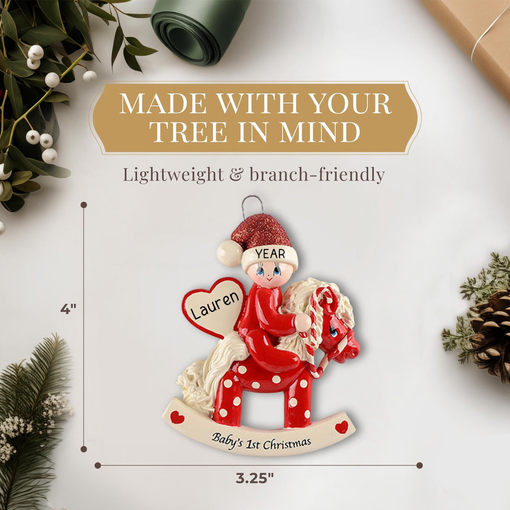 Baby's First Christmas Ornament 2026 Red Horse Z683