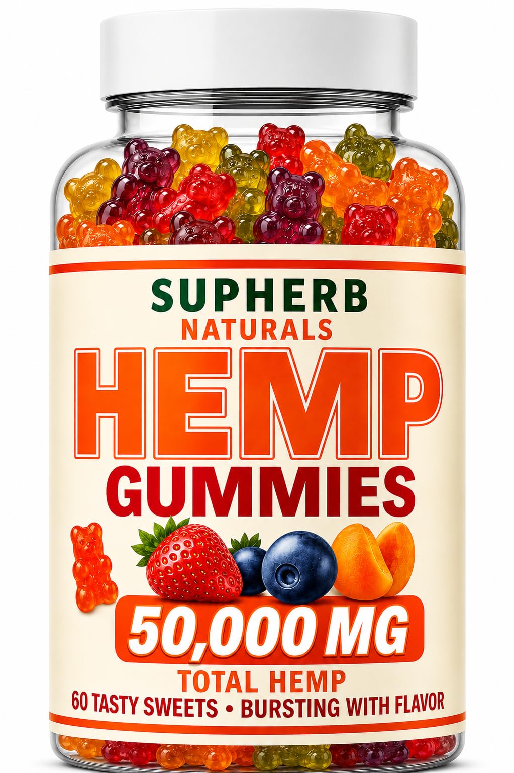 Sugar Free Vegan Hemp Gummies, 60 Count M4809