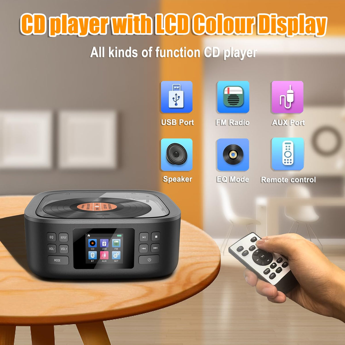 Portable CD Player with Bluetooth and Speakers N529