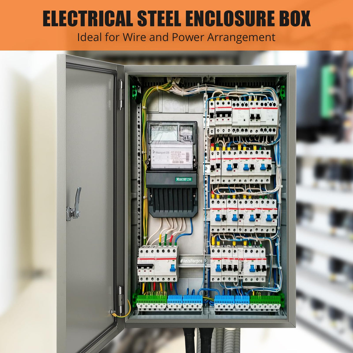 24" x 16" x 10" Waterproof Stainless Steel Electrical Enclosure Box with Lock L9673