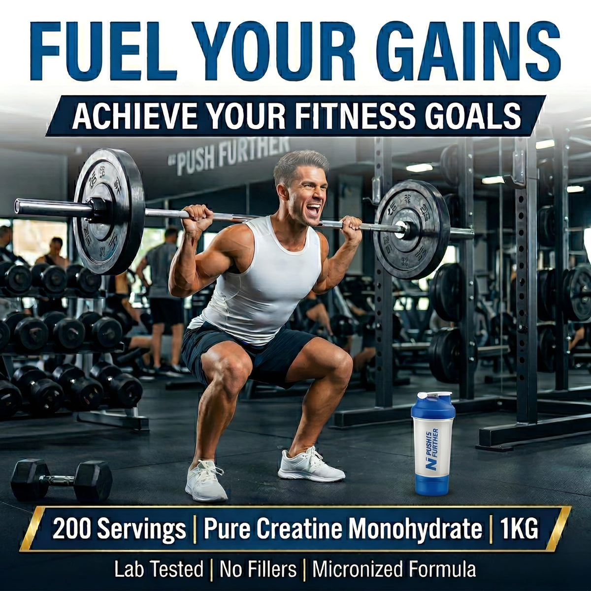 Micronized Creatine Monohydrate Powder Unflavored Gluten-Free 1000g M199558