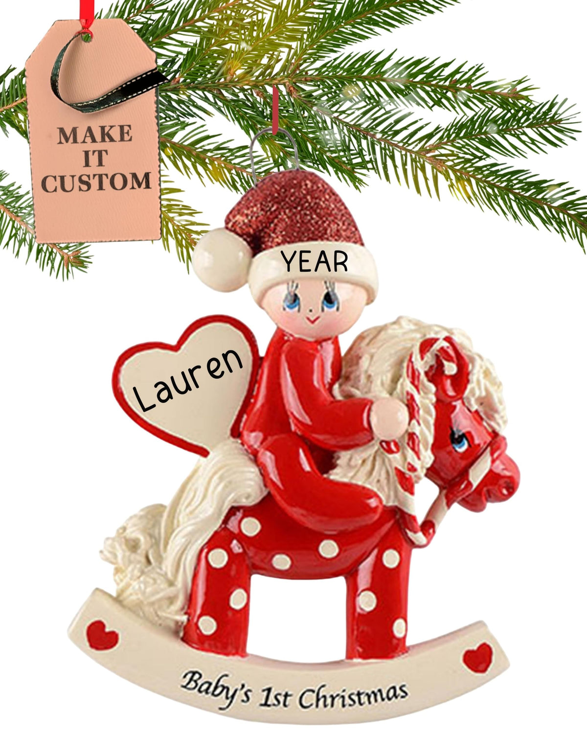 Baby's First Christmas Ornament 2026 Red Horse Z683