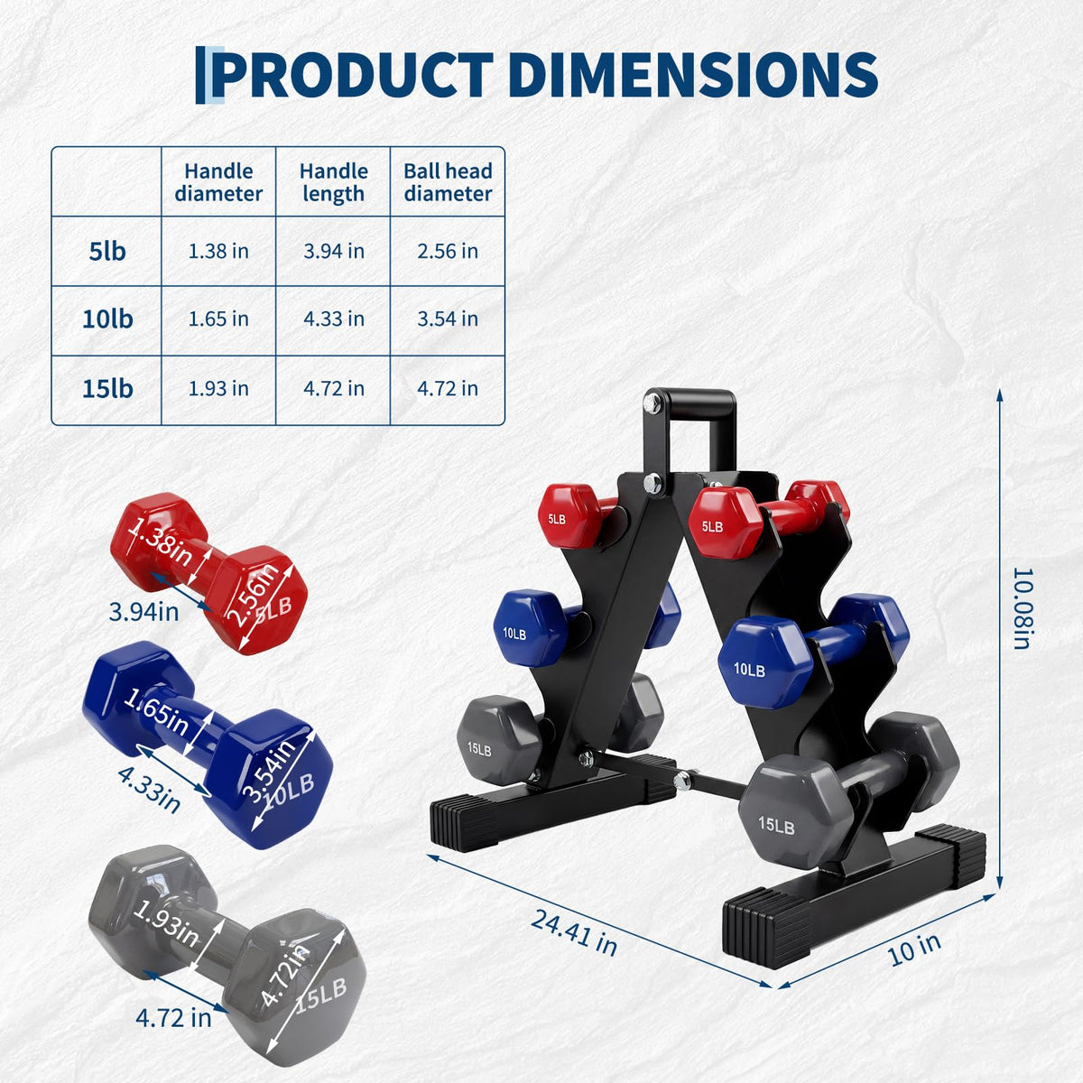 Neoprene Fixed Dumbbell Set E58743
