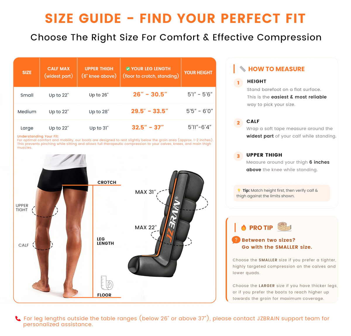 Air Compression Boots Leg Massager with Heat, 6 Modes & 11 Intensities (Large) E845352
