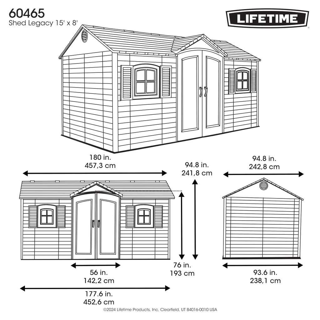 15x8 Ft Desert Sand Resin Outdoor Storage Shed Q95378