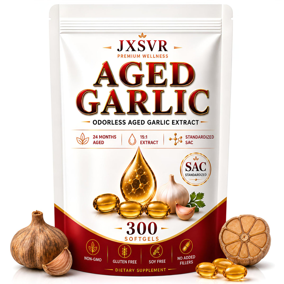 Aged Odorless Garlic Extract Softgels 300 Count H42310
