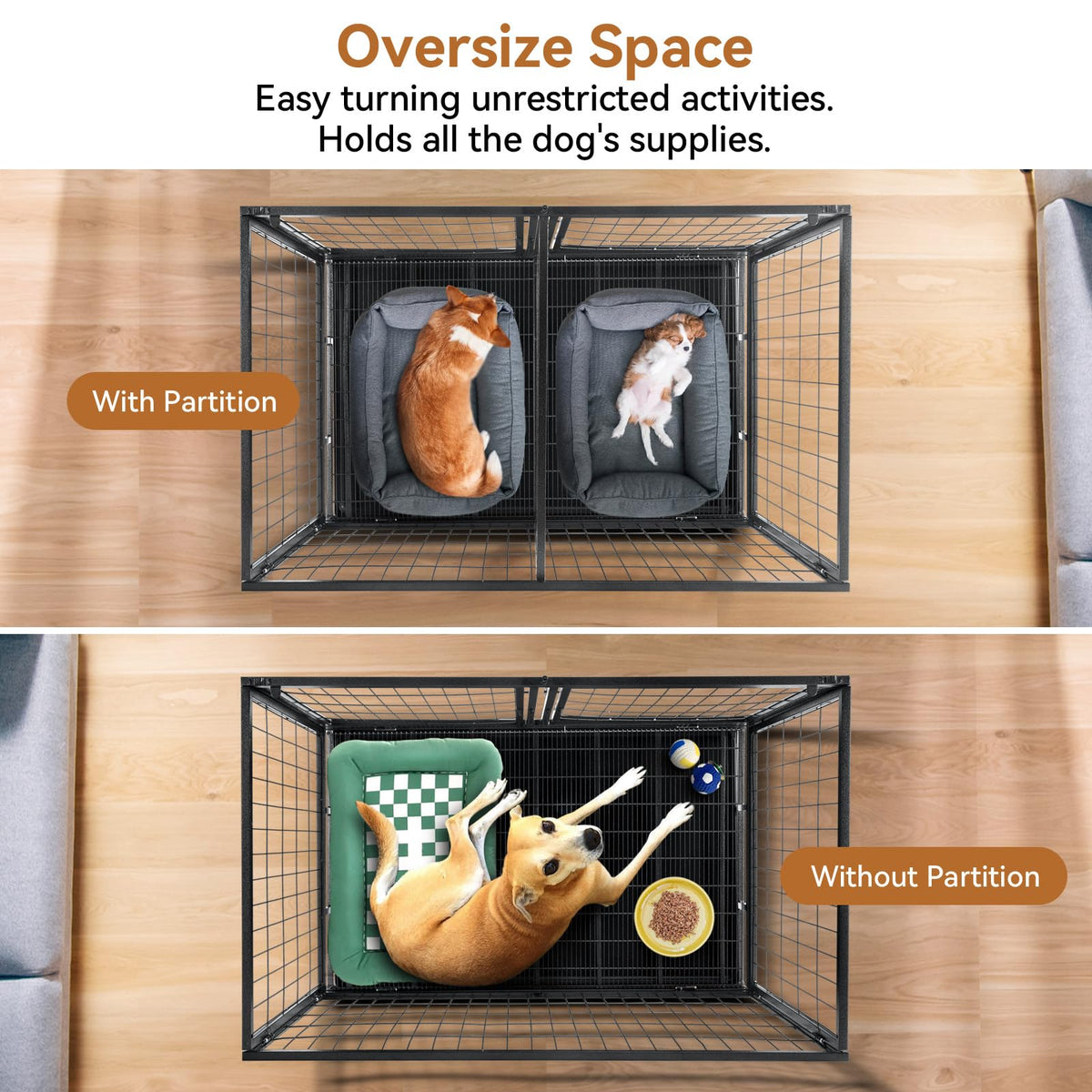 48inch Metal Wire Dog Crate with Divider V301