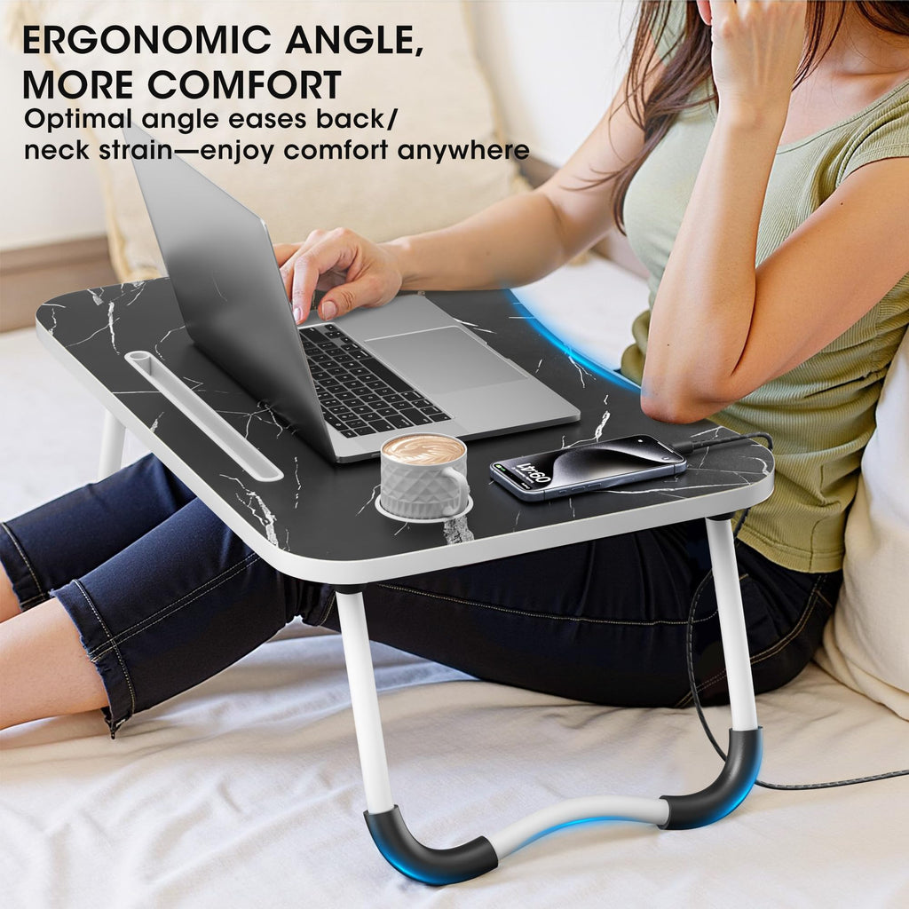 Folding Wood Lap Desk with Cup Holder W278