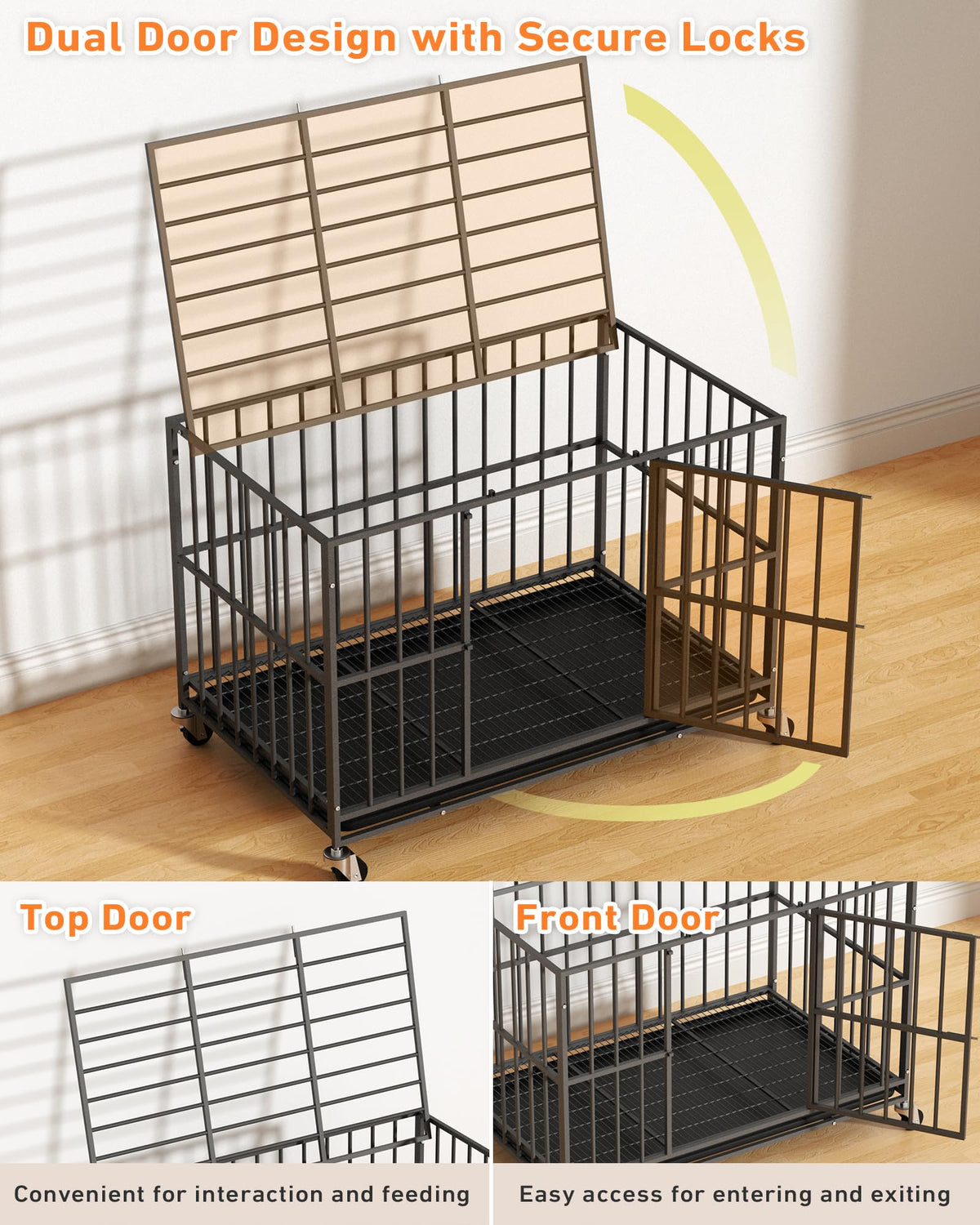 48 Inch Heavy Duty Black Dog Kennel M527