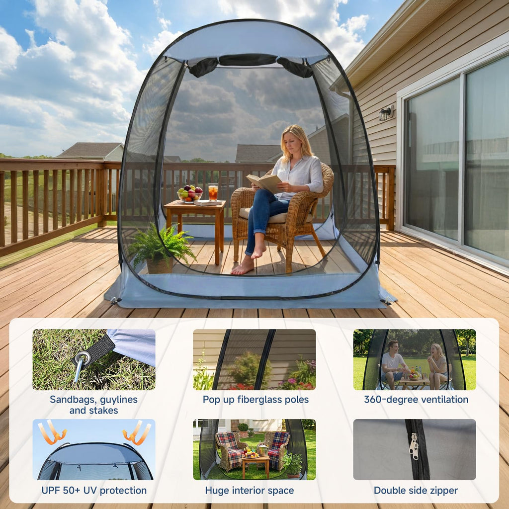 Pop Up Screen House Tent with Mosquito Netting R57582