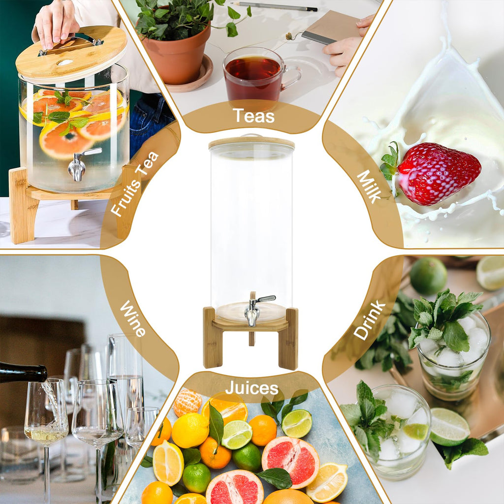 3 Gallon Glass Drink Dispenser with Spigot P569