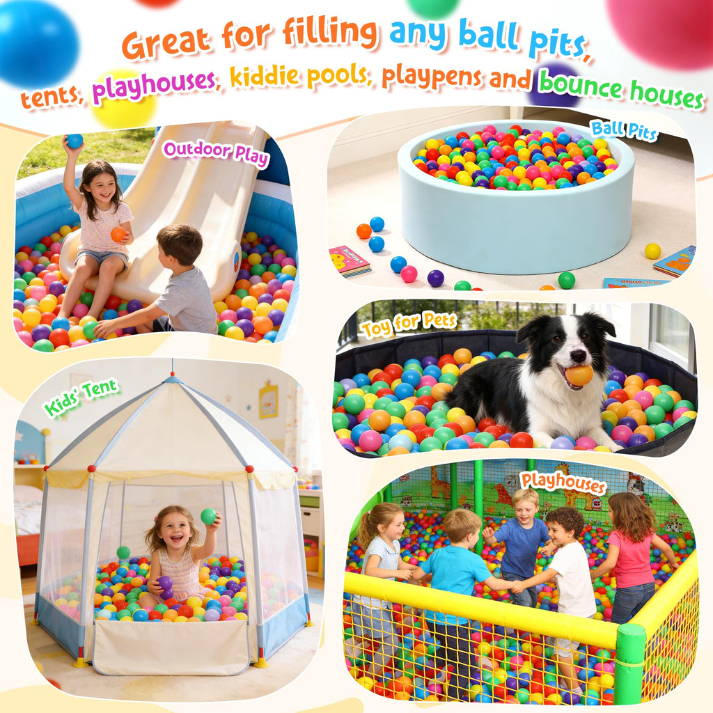 Crush Proof Plastic Ball Pit Balls with Storage Bag N175395