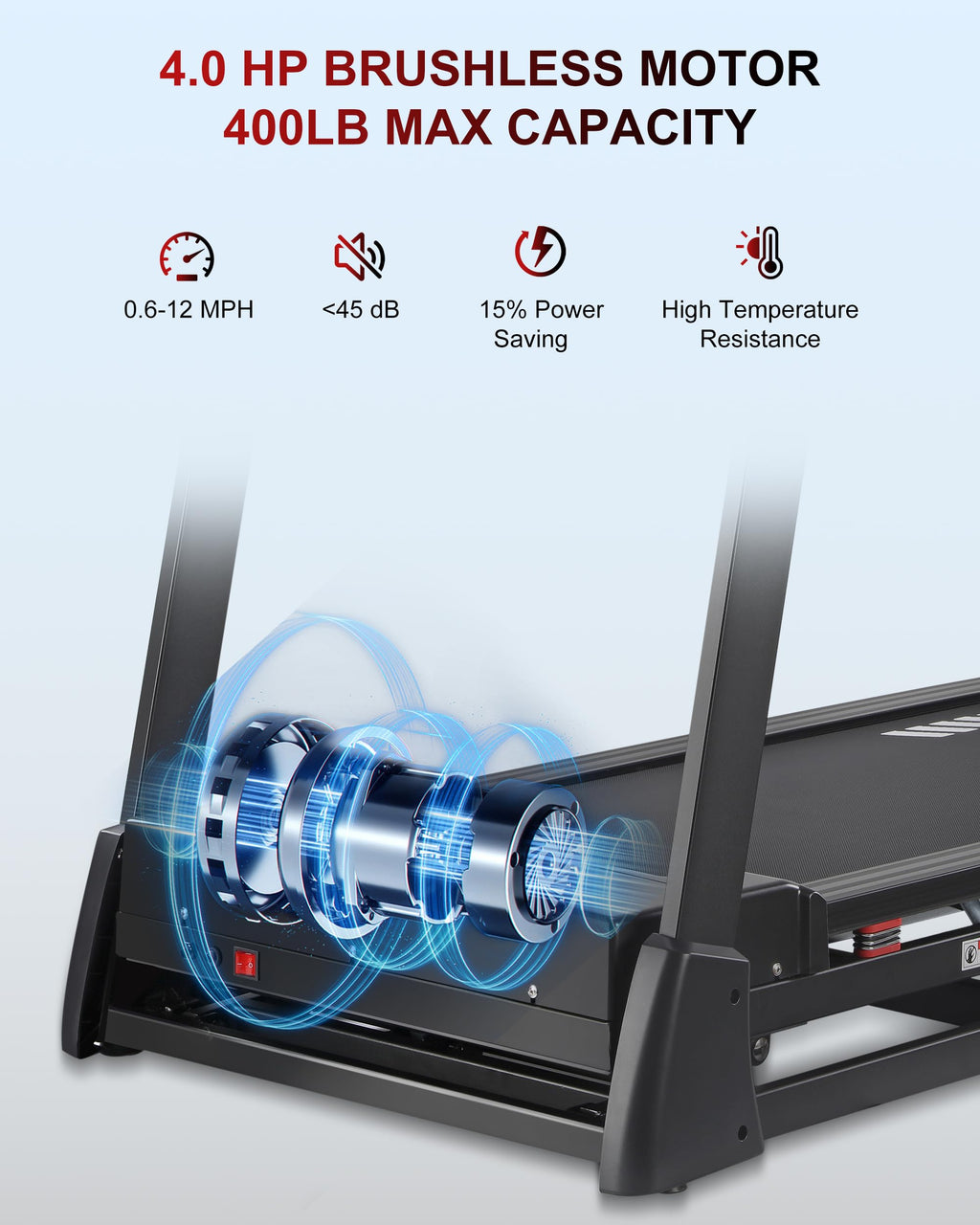 Heavy Duty Treadmill with 15-Level Auto Incline Q910