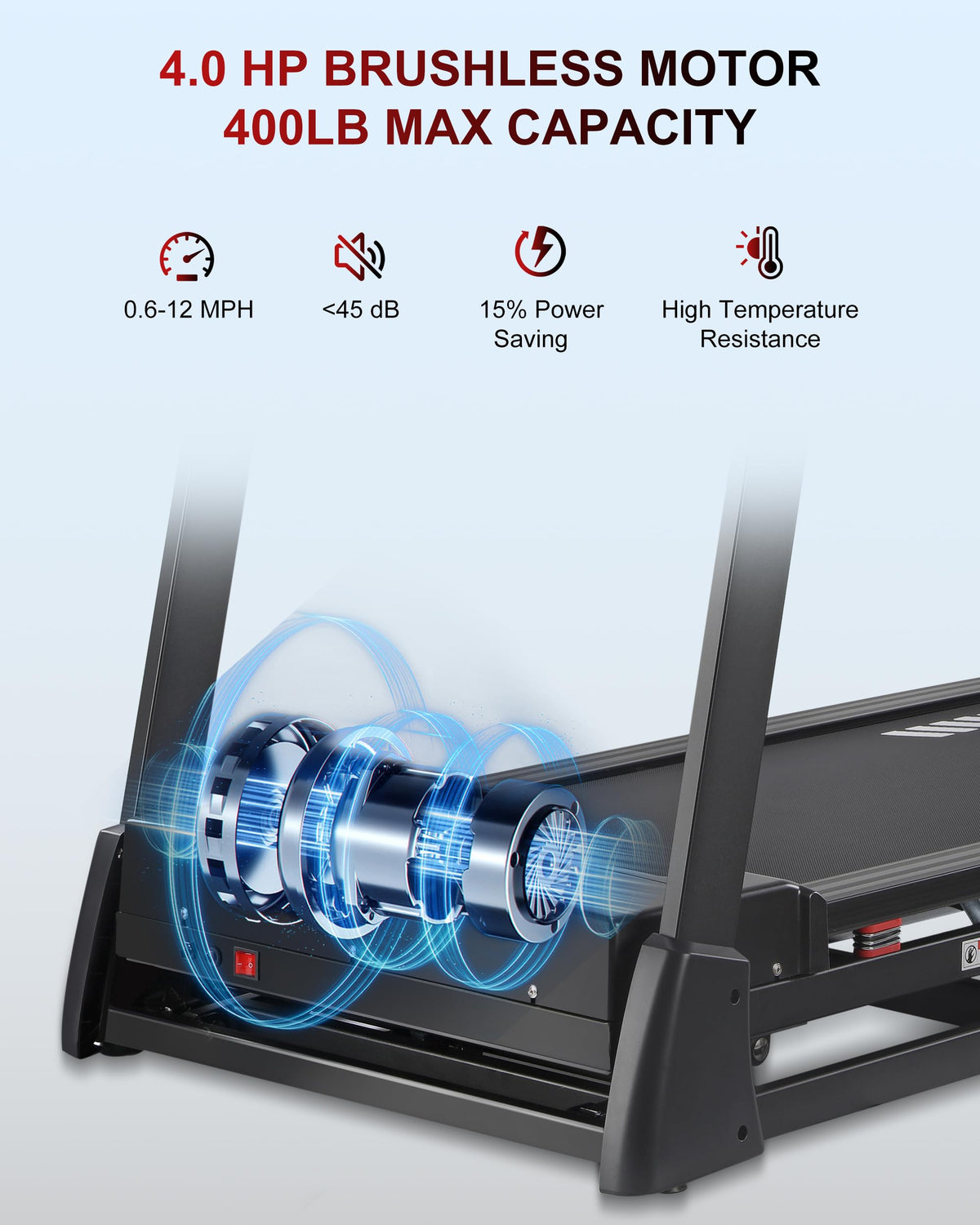 Heavy Duty Treadmill with 15-Level Auto Incline Q910