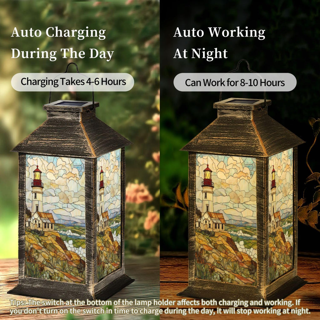 Solar Powered Outdoor Waterproof Hanging Lantern 1 Pack V68217