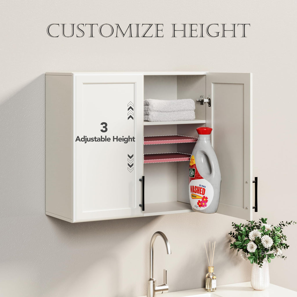 47.2" W Off White Wall Mounted Cabinet with Adjustable Shelf V9600