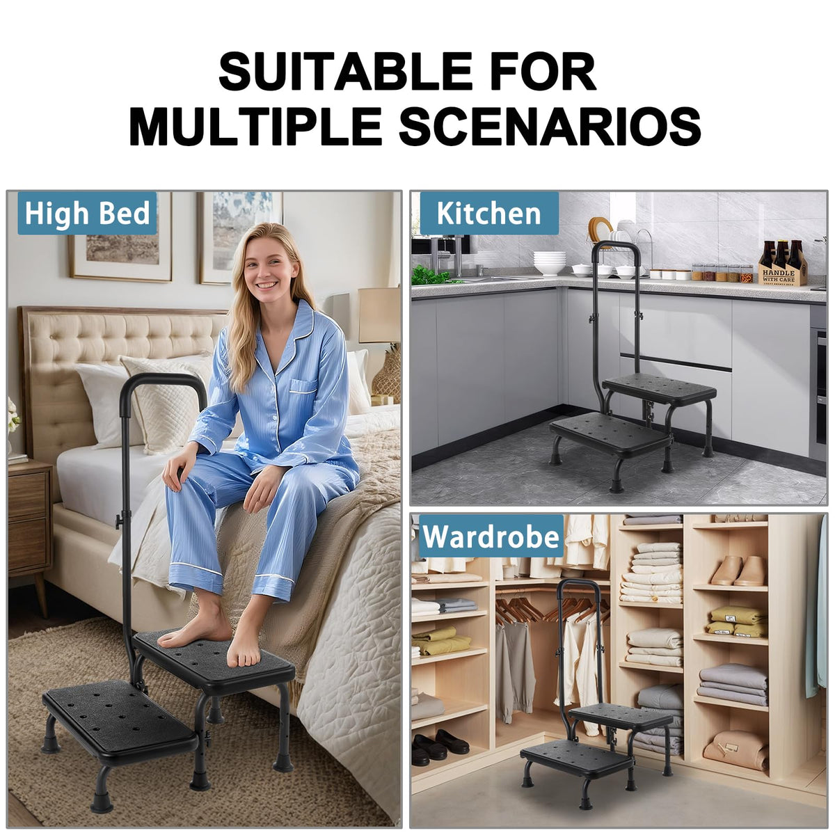 2 Step Stool with Handle and Non-Slip Platform G261676