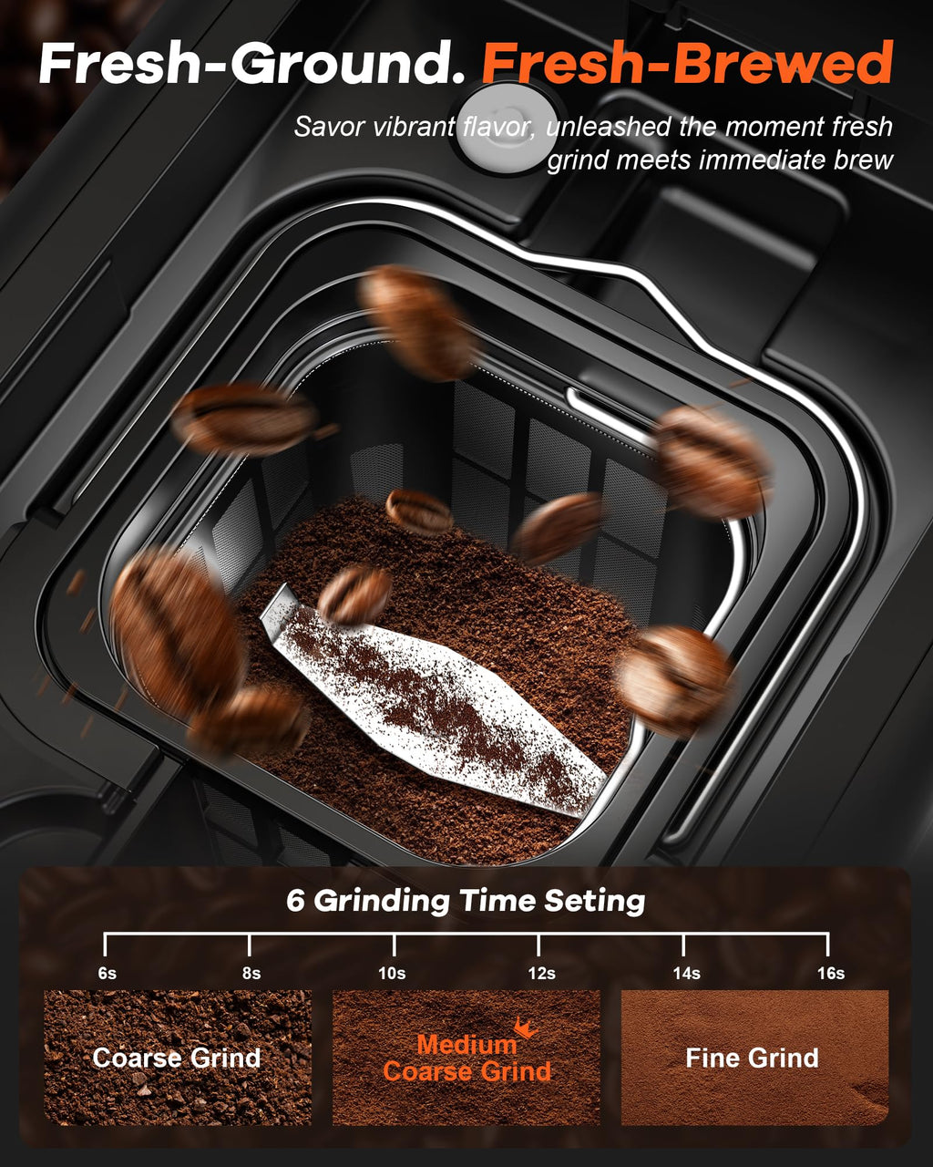 Single Serve Coffee Maker with Built-in Grinder J34514