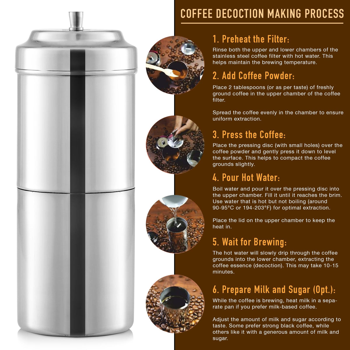 10 oz Stainless Steel Drip Coffee Maker N353