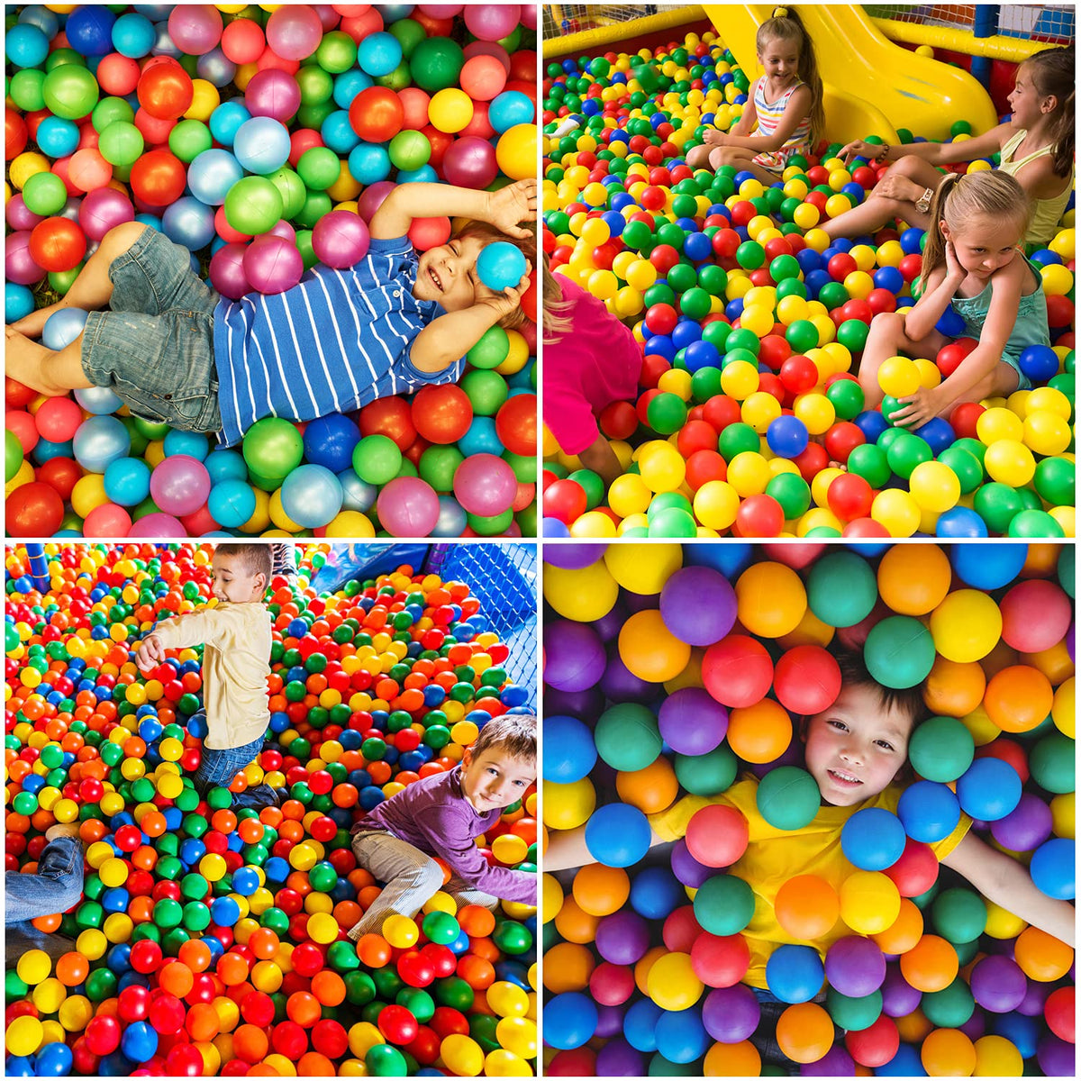 Crush Proof Plastic Ball Pit Balls with Storage Bag N175395
