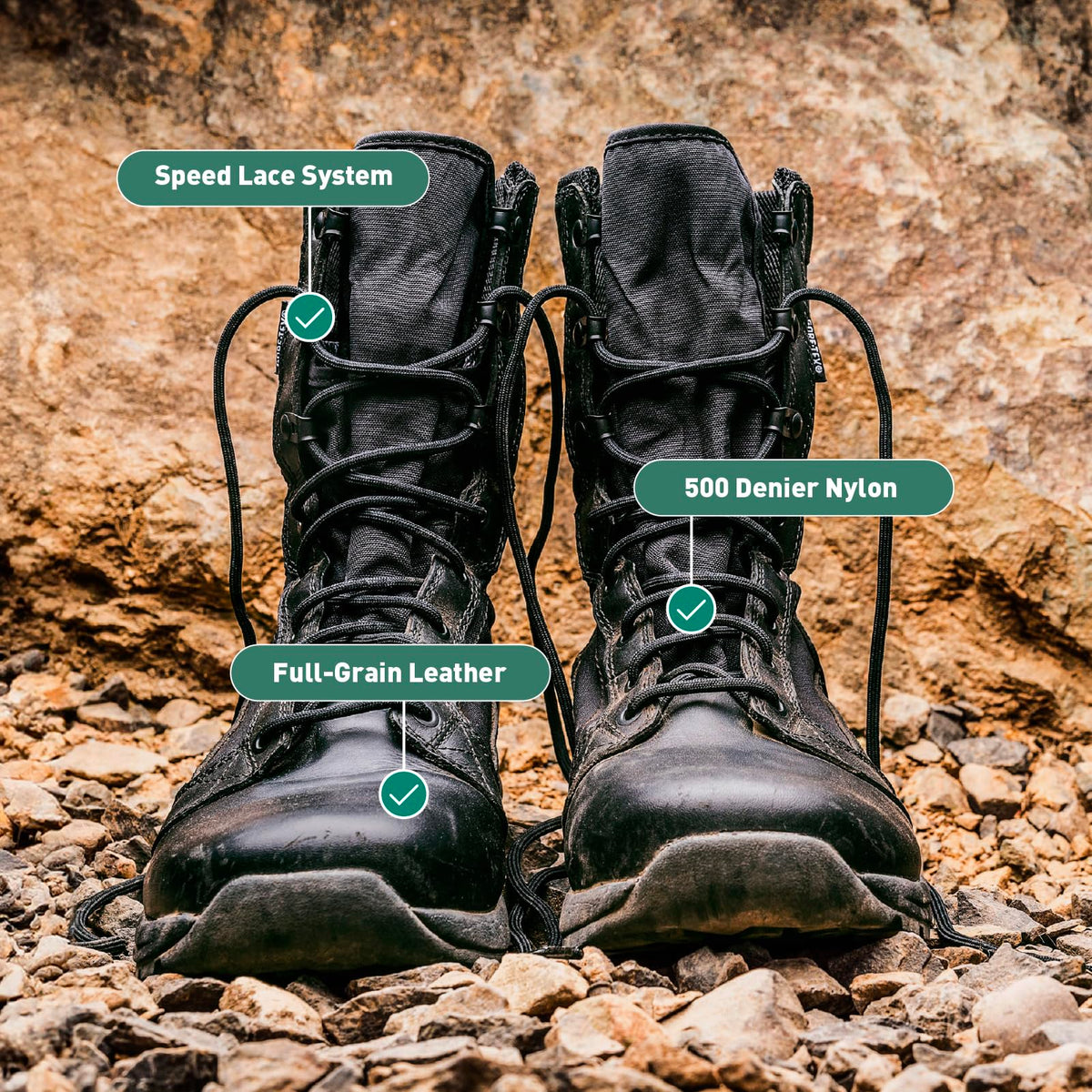 Black Waterproof Tactical Boots N654