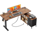 55.1'' L Standing Desk with Outlets, Cabinet, Shelves, Drawers Y960012