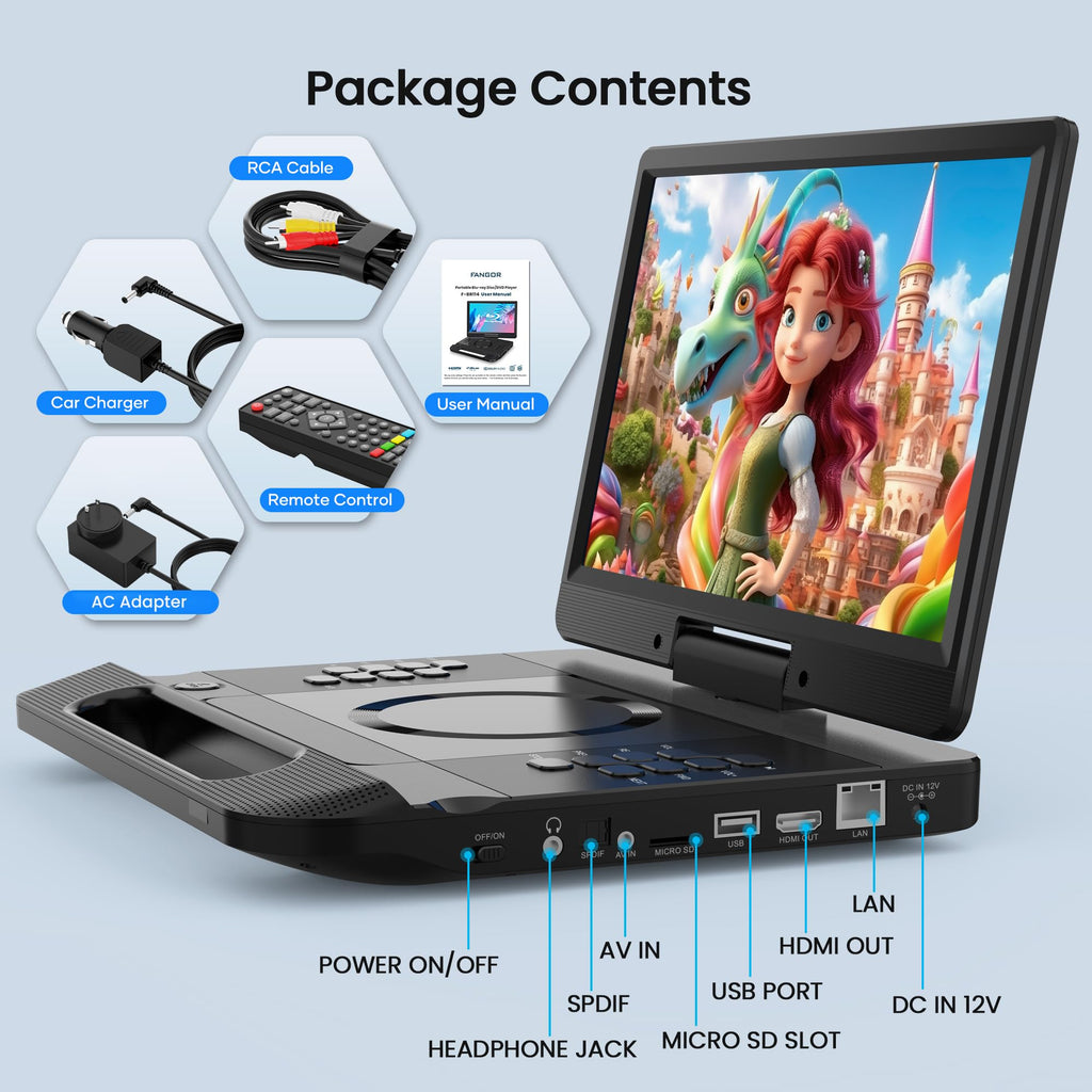 13.3” Portable Blu-ray Player T1595