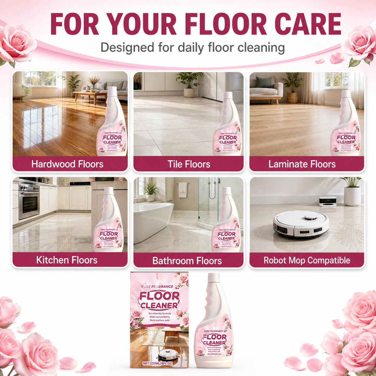 Rose Scent Floor Cleaner 8 fl.oz D2835