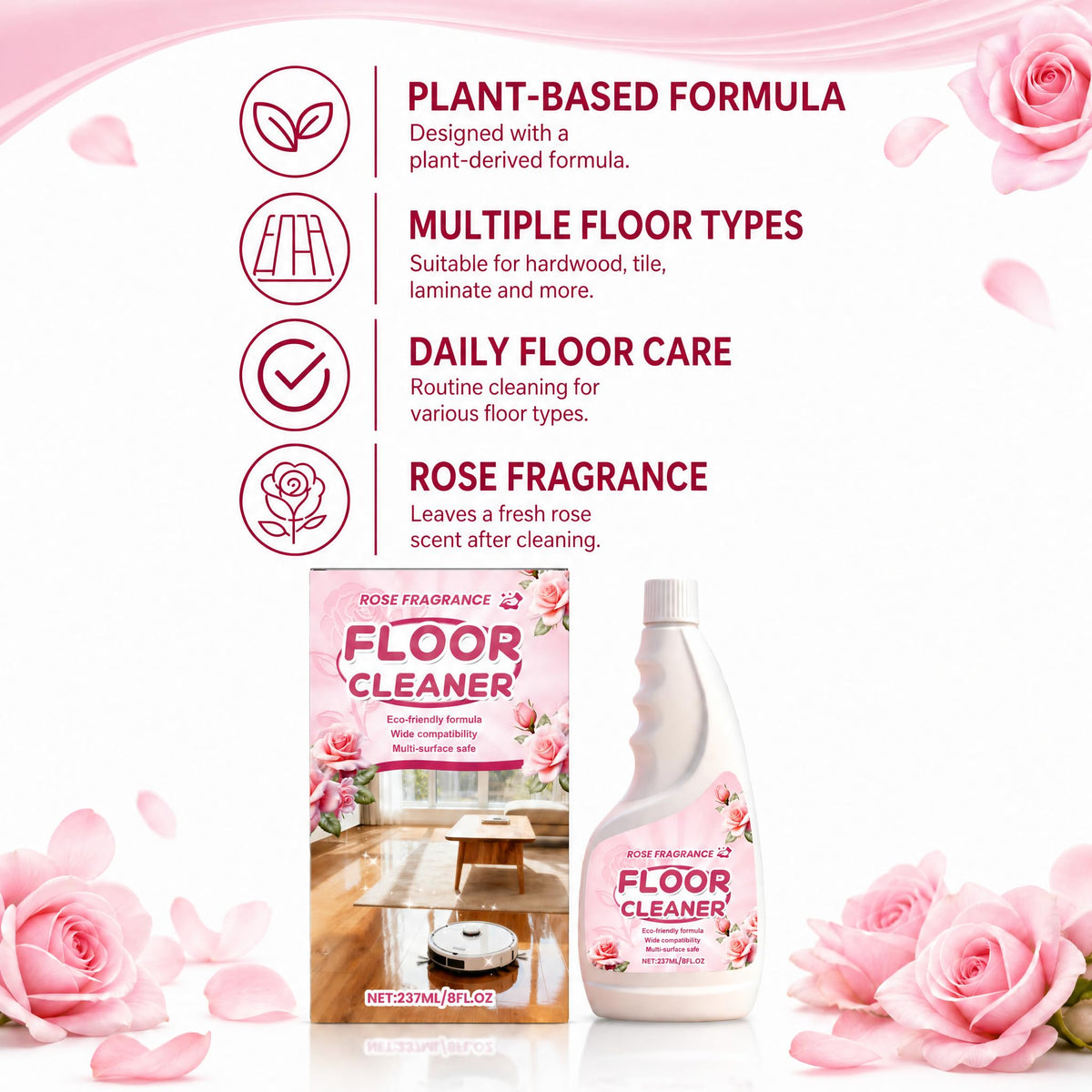 Rose Scent Floor Cleaner 8 fl.oz D2835