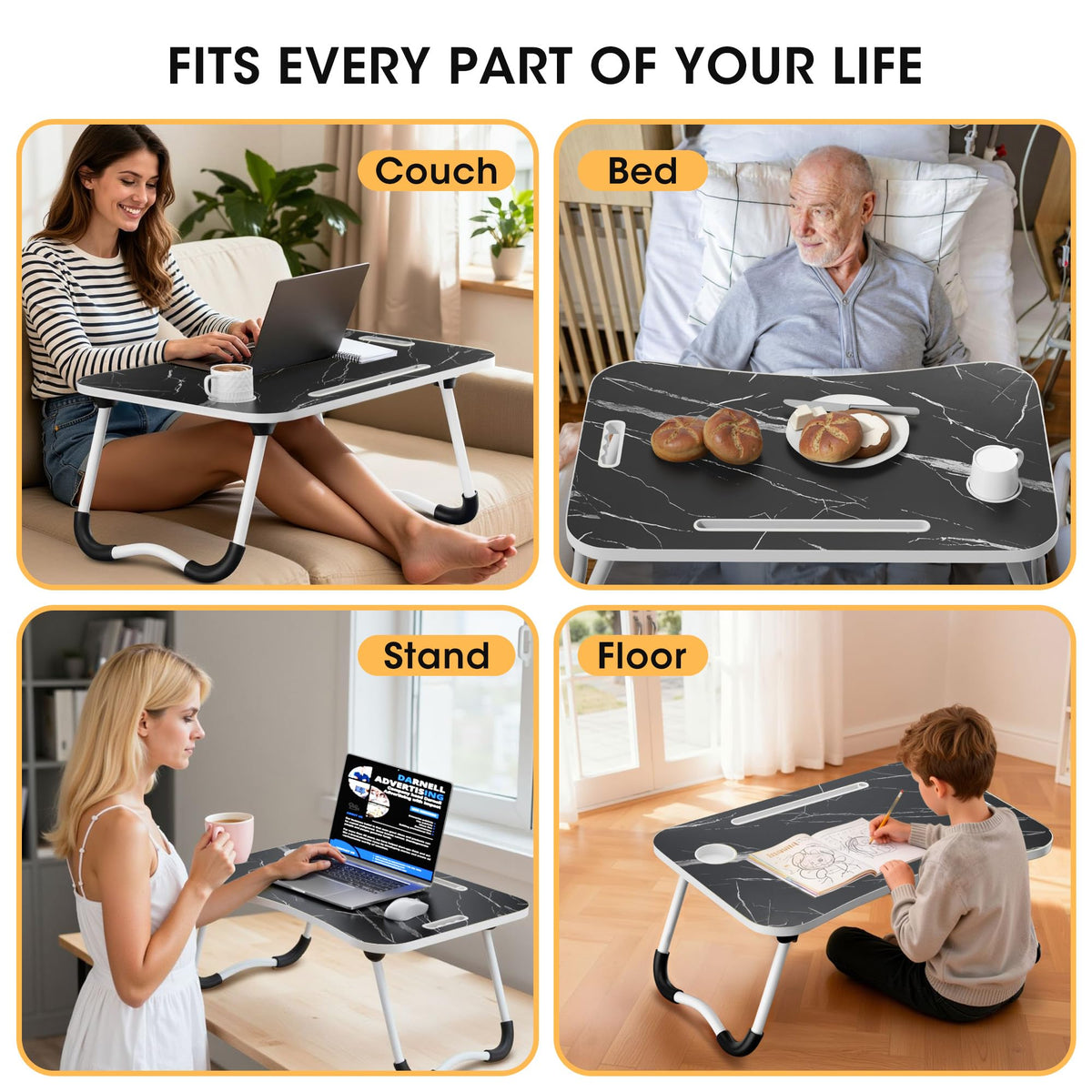 Folding Wood Lap Desk with Cup Holder W278