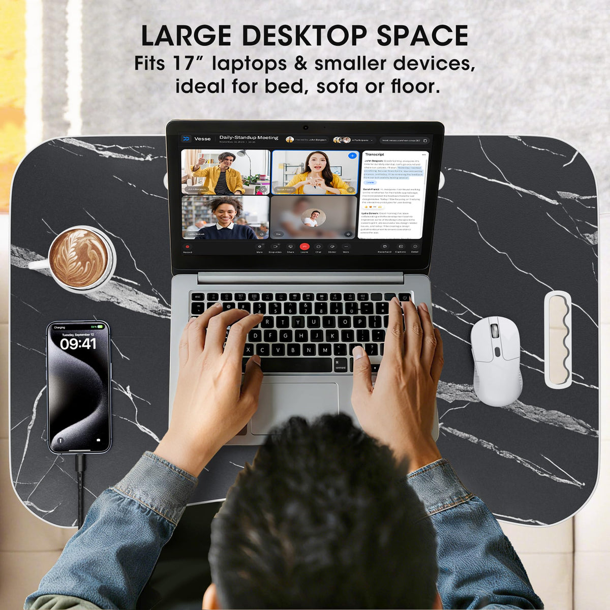 Folding Wood Lap Desk with Cup Holder W278
