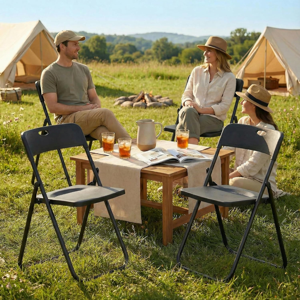 Black Plastic Folding Chairs 10 Pack L2402