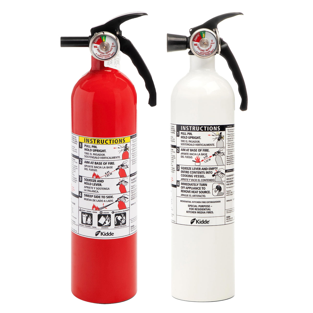 2 Pack Red Dry Chemical Fire Extinguisher with Mounting Bracket A158