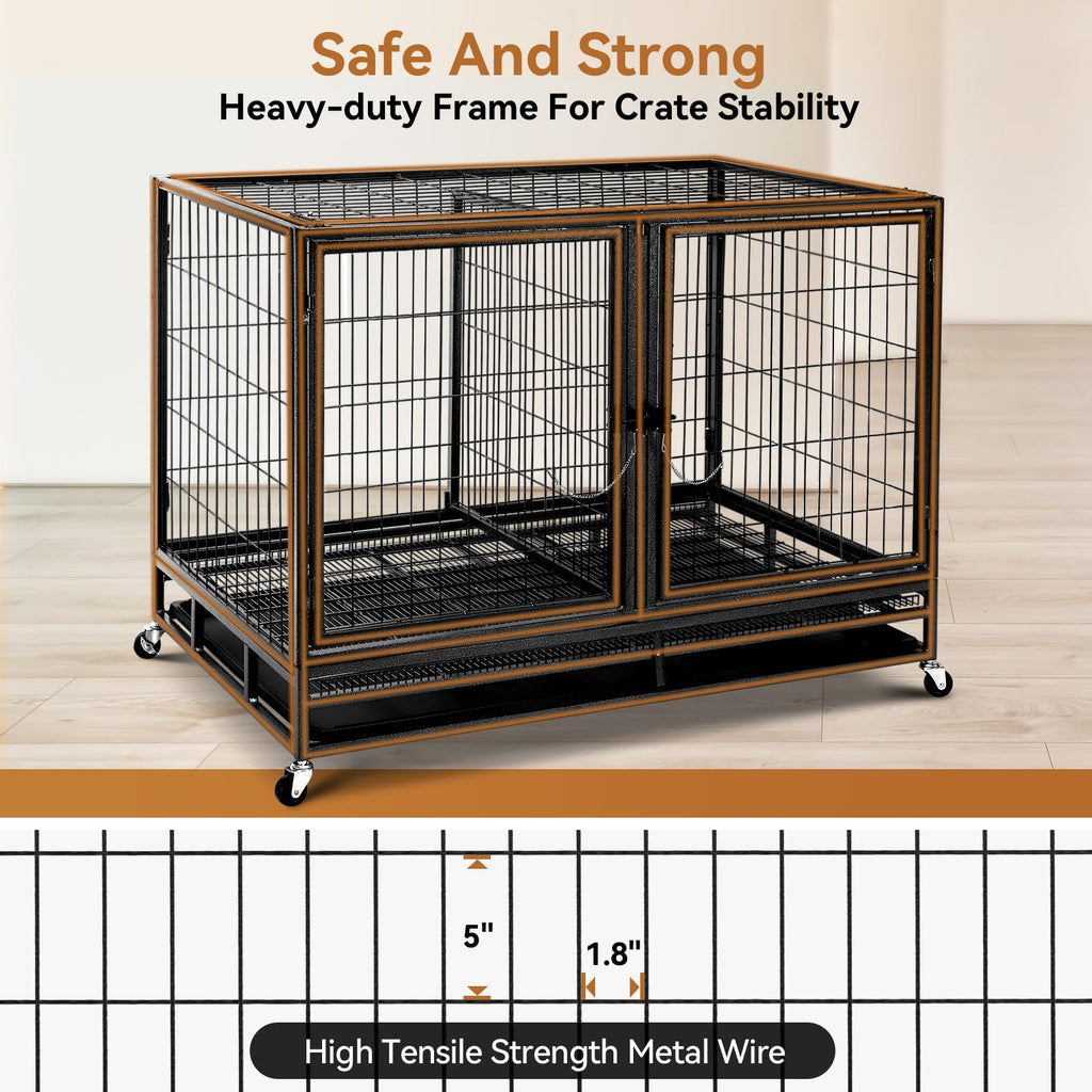 48inch Metal Wire Dog Crate with Divider V301
