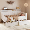 White Twin Daybed with Storage Drawers S7272