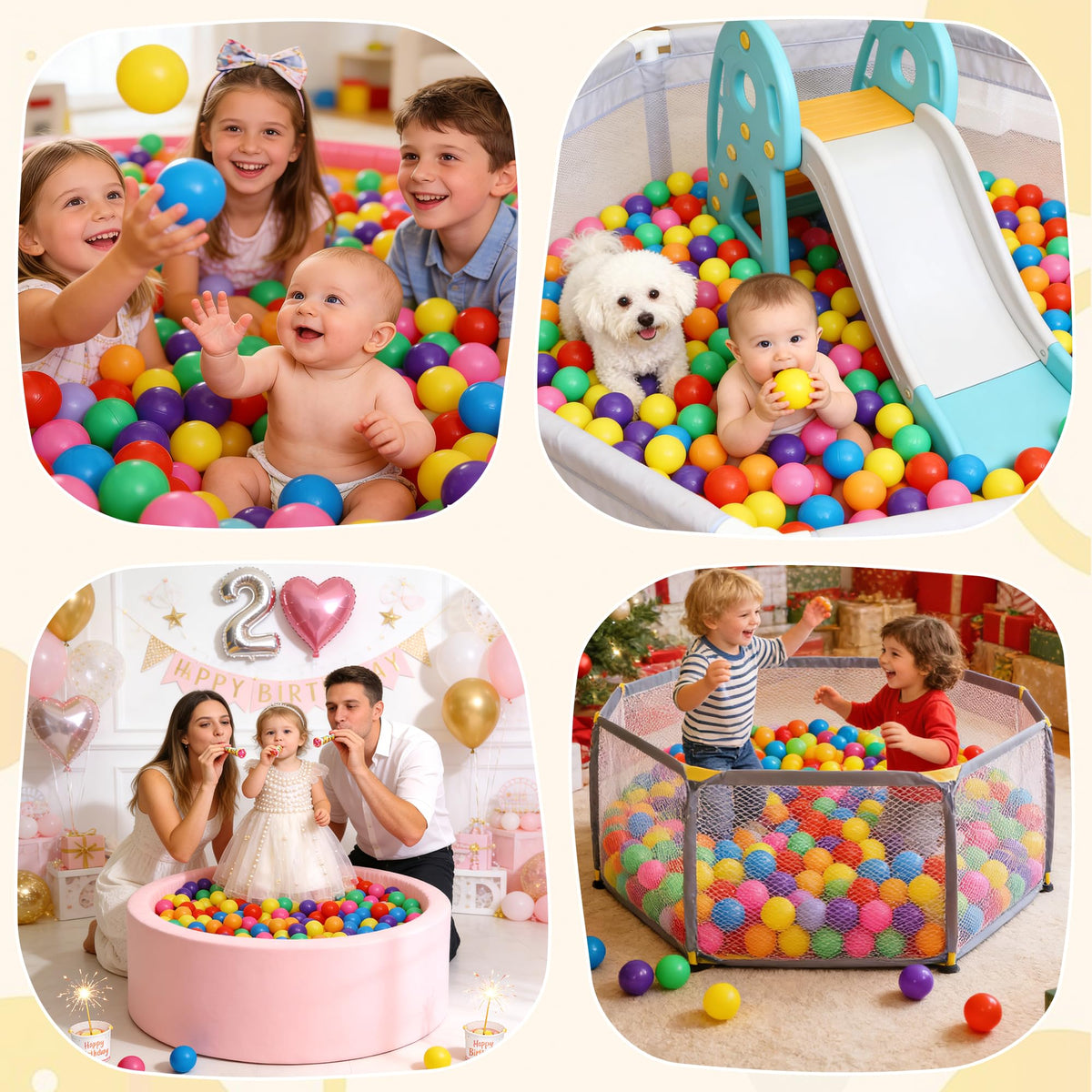 Crush Proof Plastic Ball Pit Balls with Storage Bag N175395