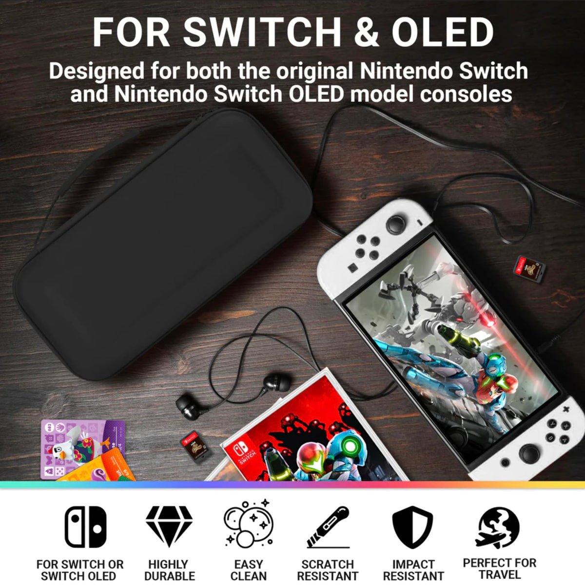 Screen Protector and Case Bundle with Tempered Glass and EVA Case S17950
