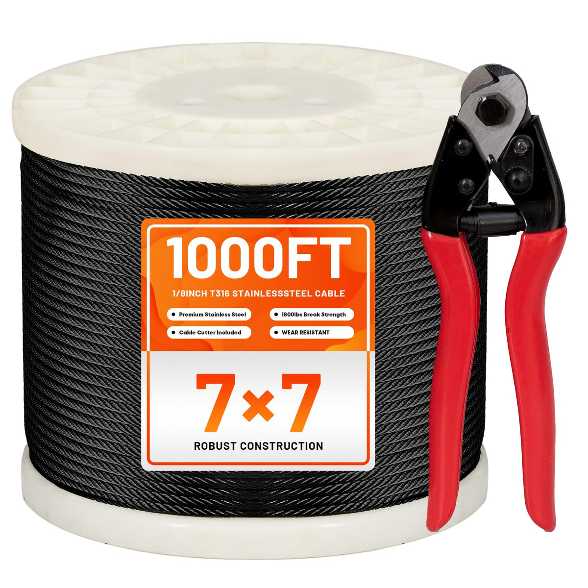 Black 1/8" Stainless Steel Cable Kit X451