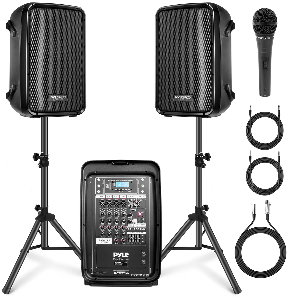 300 W Portable Wireless Bluetooth PA Speaker DJ Mixer Bundle T624804