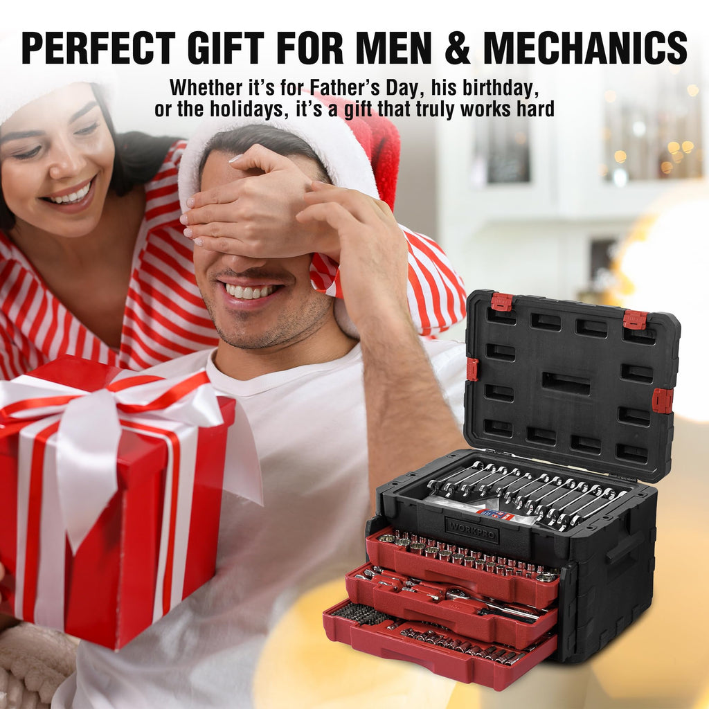 450-Piece Drive Socket Set 1/2" 1/4" 3/8" CR-V Metric and Imperial with Quick-Release Ratchet Wrench K200387