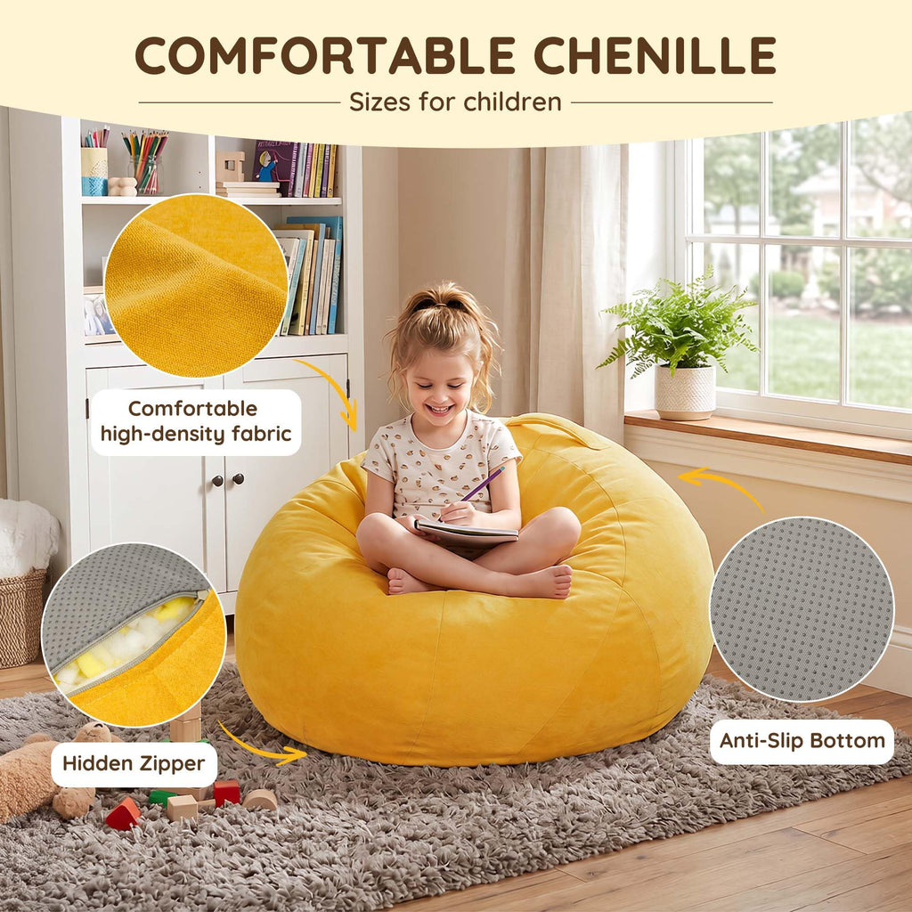 Yellow Kids Bean Bag Chair K892