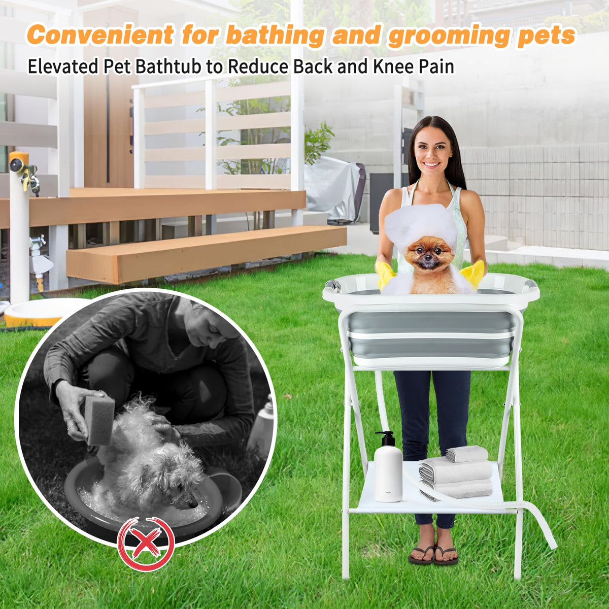 Portable Collapsible Dog Bathtub P1725