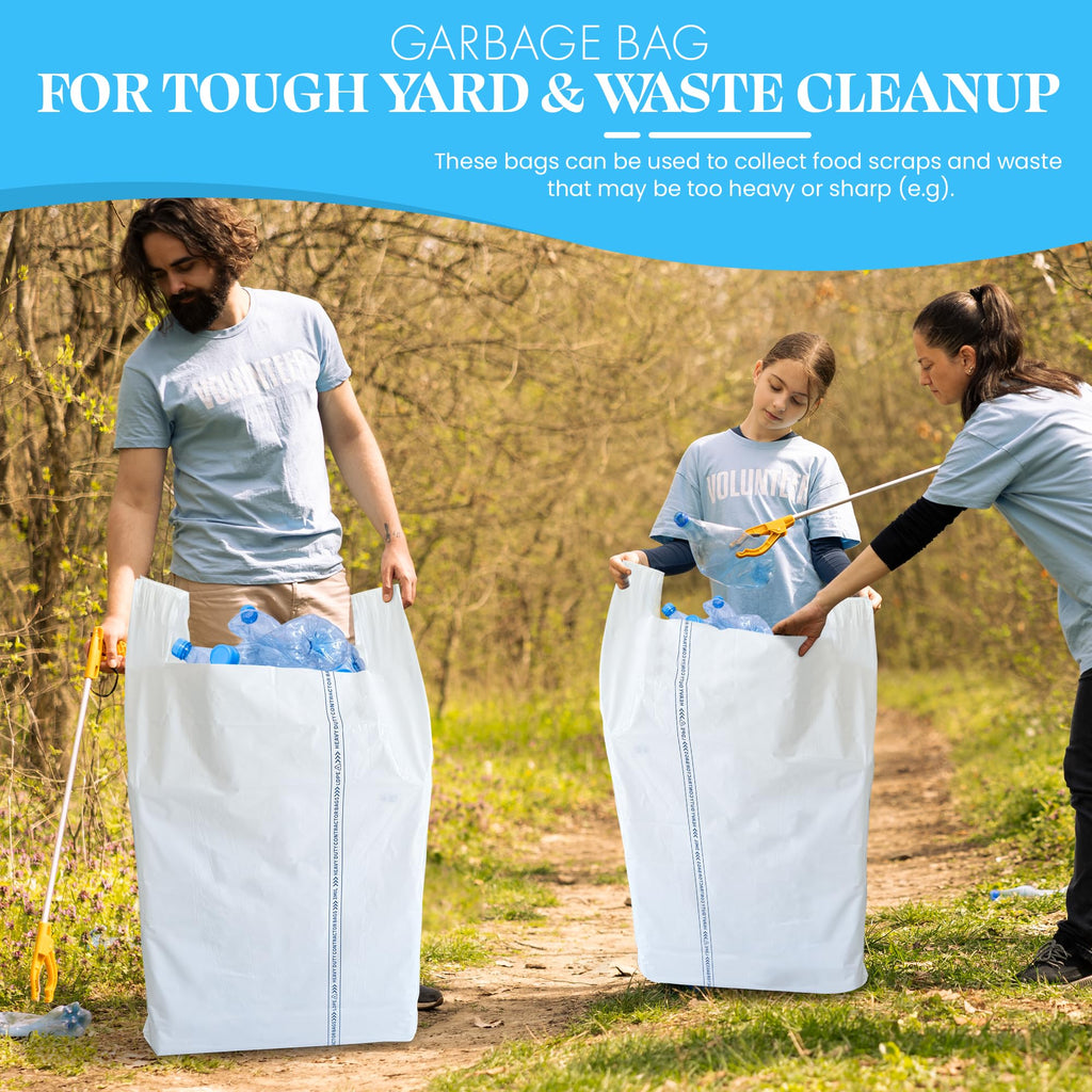 52 Gallon 40 Count 3 MIL Heavy Duty Trash Bags with Handles E60870