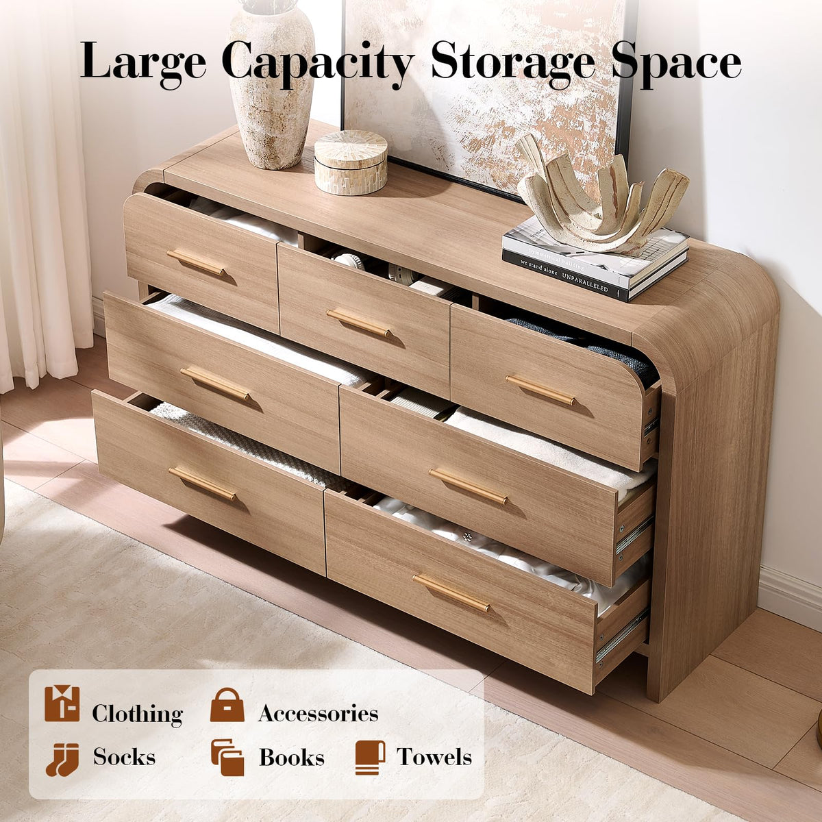 Curved 7 Drawer Dresser R6264