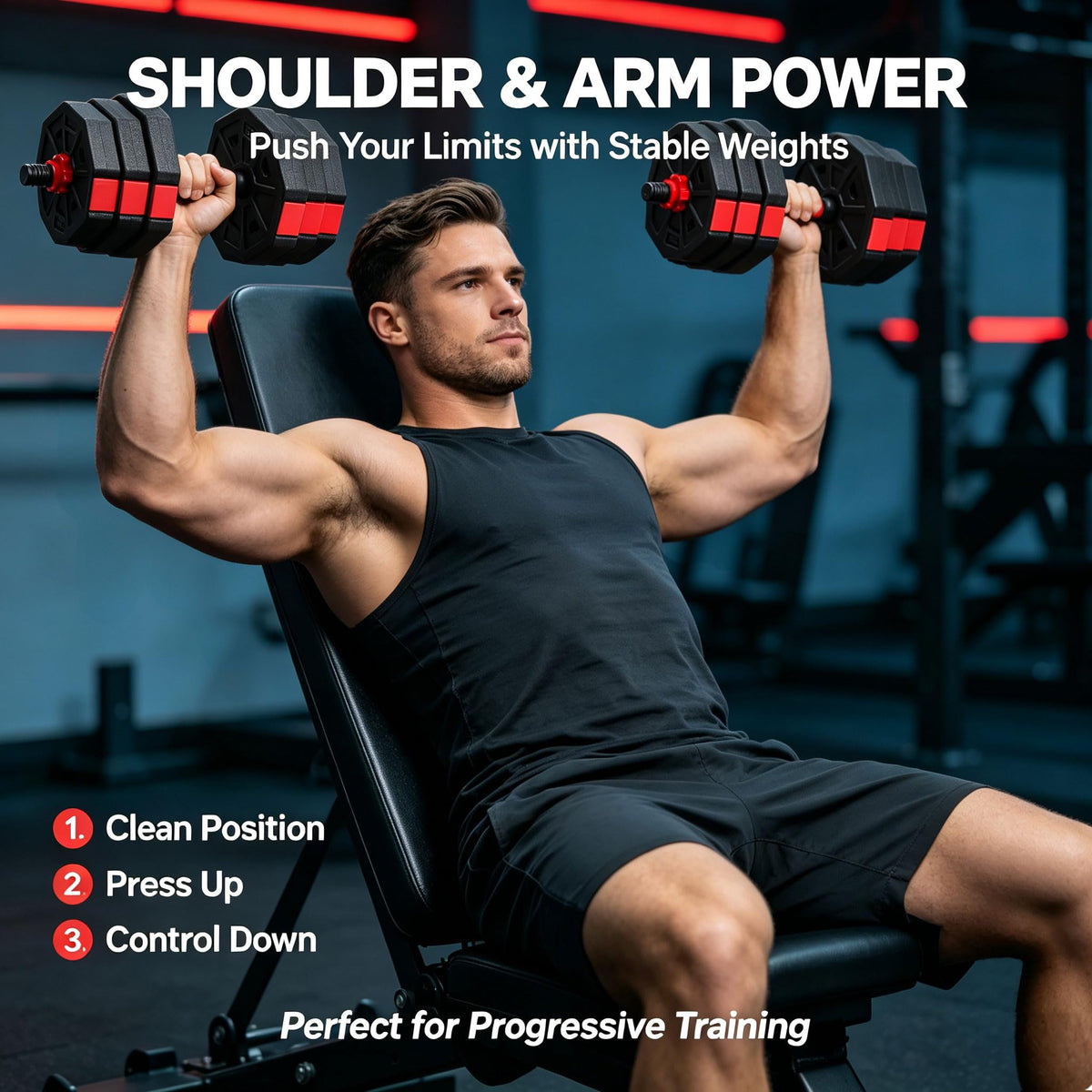 Adjustable Dumbbell Set 5-44 lbs W828