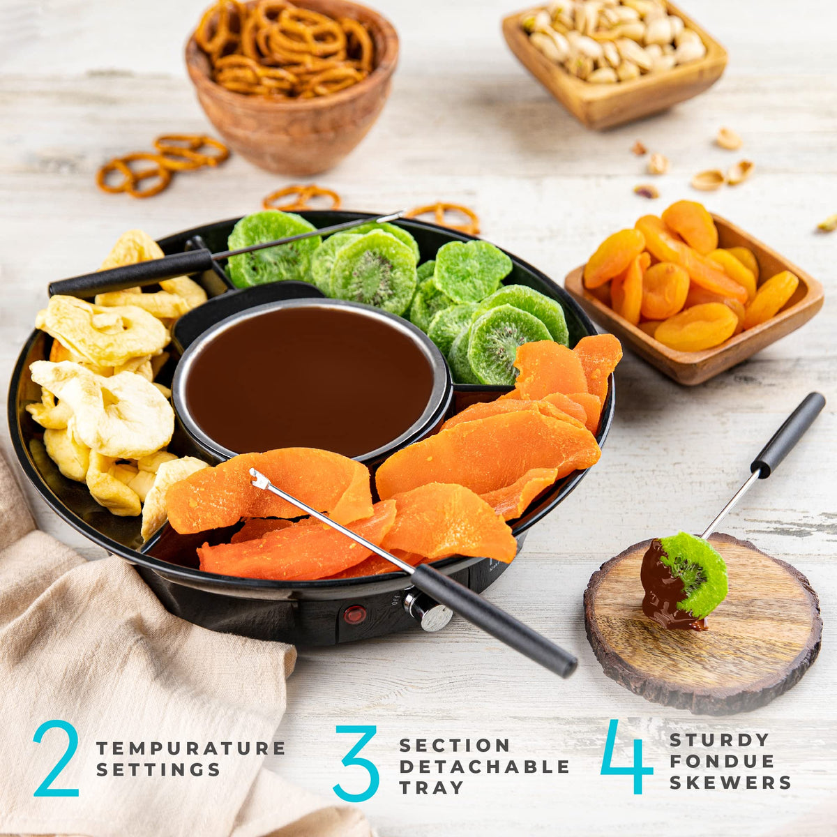 Electric Fondue Pot Set with Temperature Control Z678695