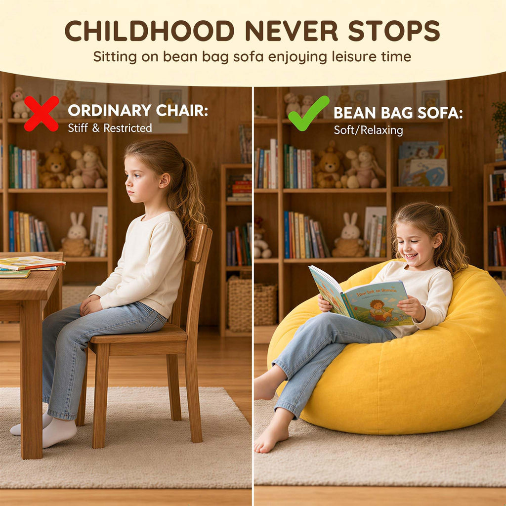 Yellow Kids Bean Bag Chair K892