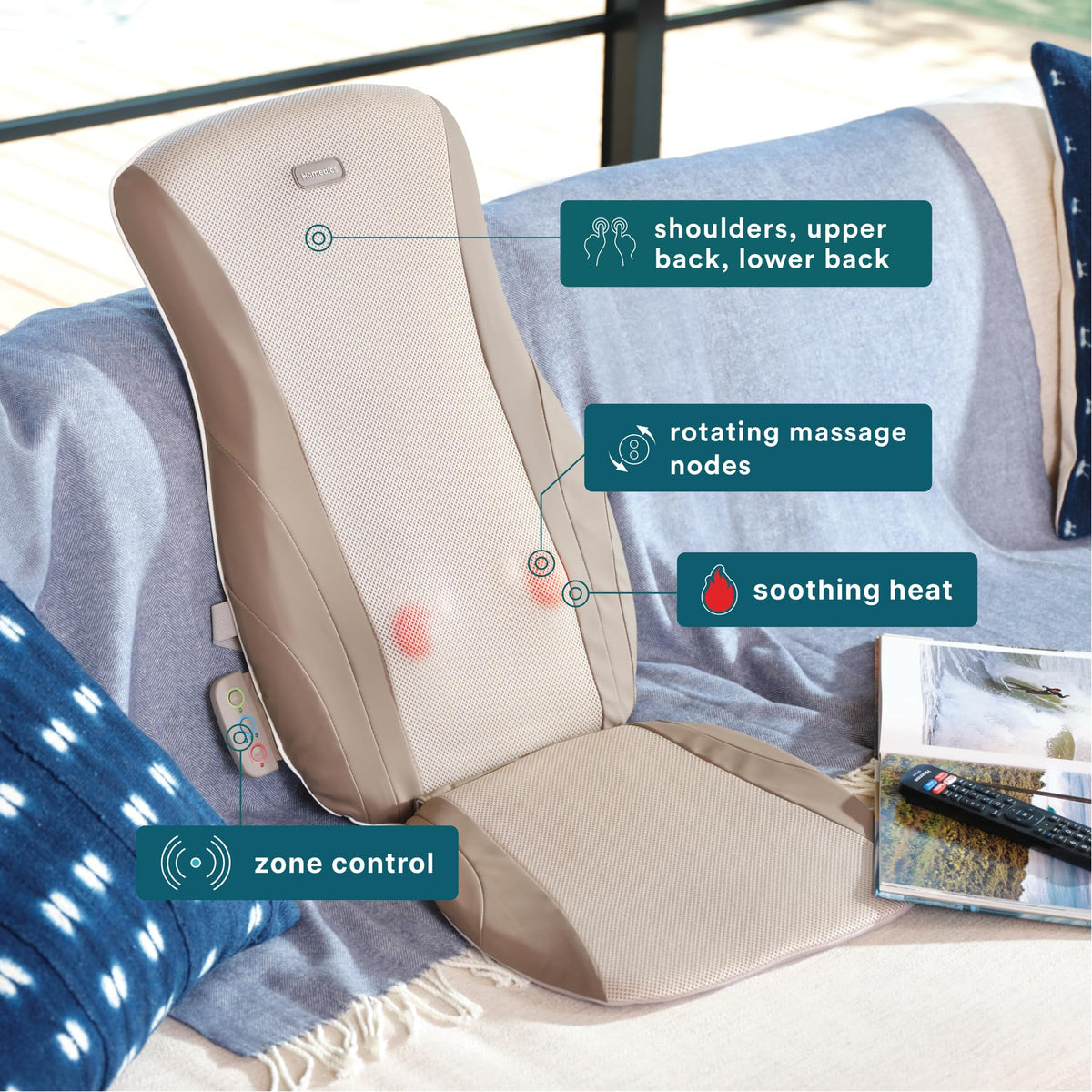 Shiatsu Back Massager Cushion with Heat N70760