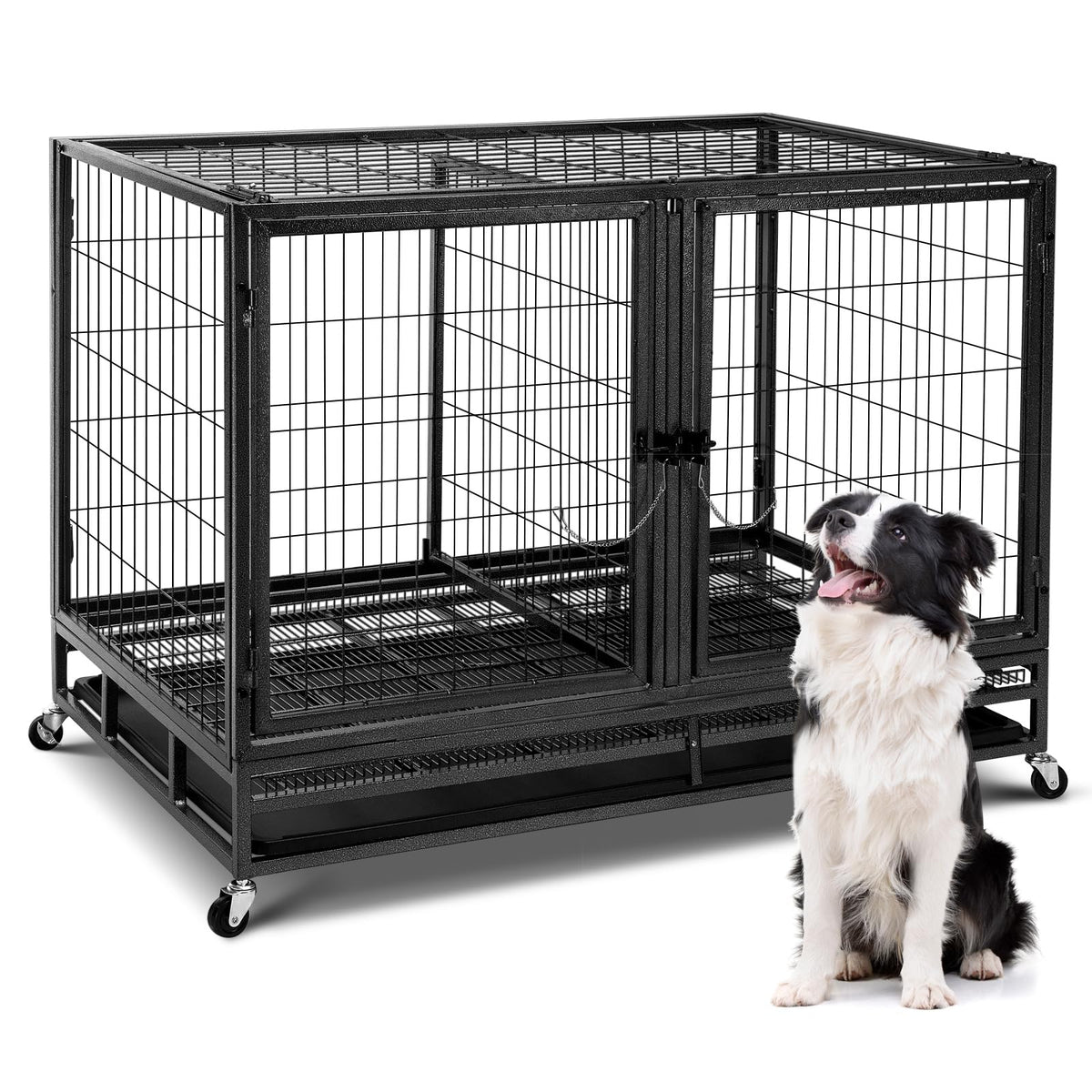 48inch Metal Wire Dog Crate with Divider V301